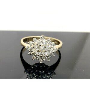 Cocktail Diamond Ring 0.25ctw 14k Yellow Gold Estate Jewelry Women's Size 6.25